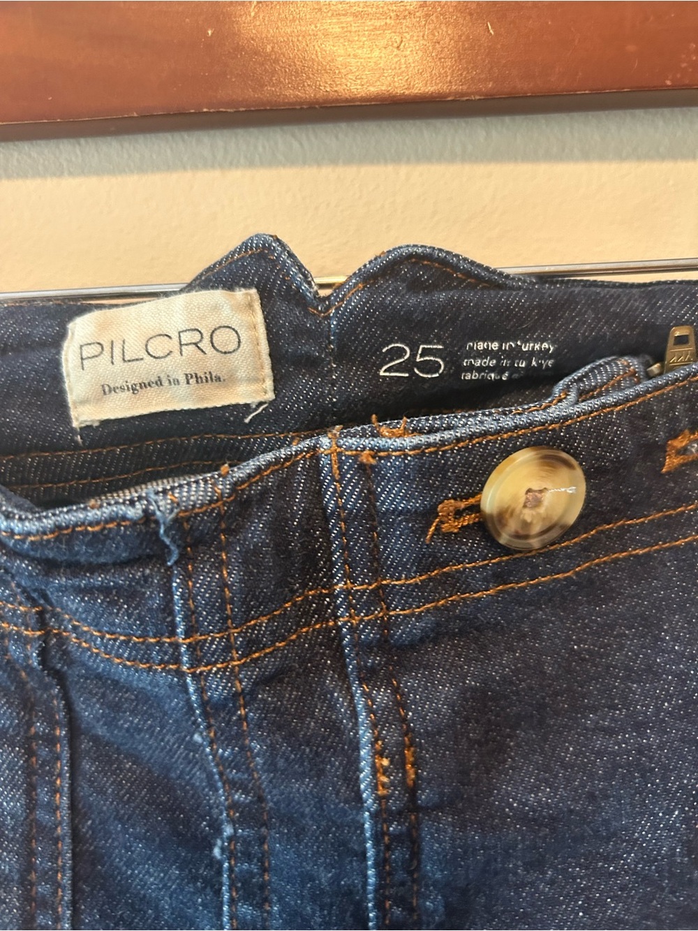Anthropologie Pilcro Women’s Dark Blue Wide-Leg Cropped Jeans Size 25 - Picture 3 of 5